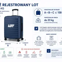 Bagaż rejestrowany LOT: wymiary bagażu rejestrowanego do 158 cm (A+B+C), waga do 23 kg. Sprawdź wymiary walizki przed podróżą.
