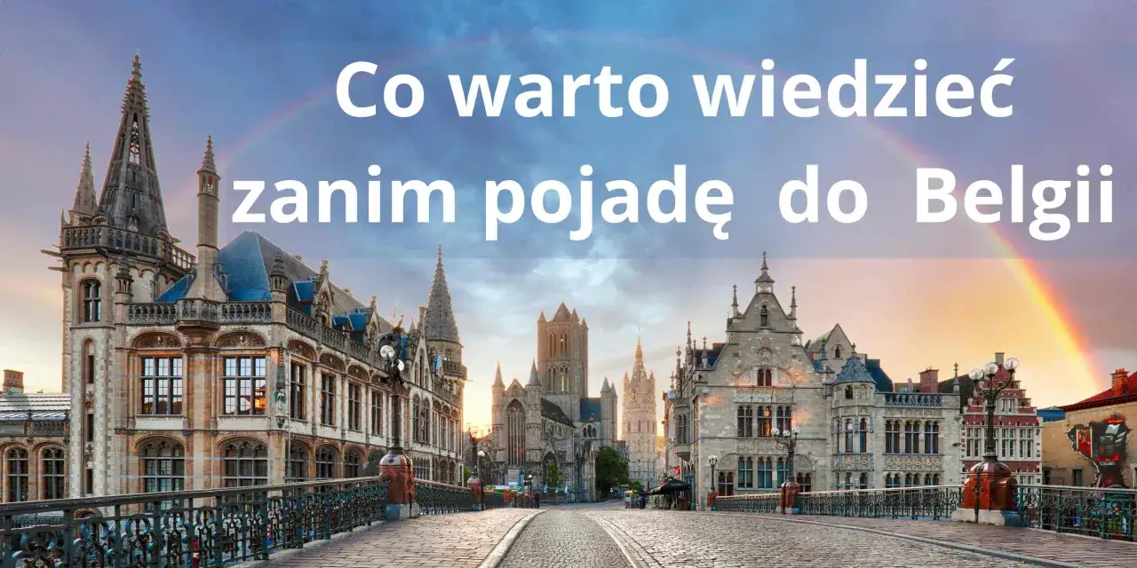 Piękna panorama miasta z tęczą i tekstem 